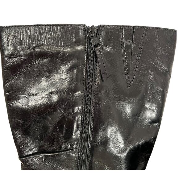 Miz Mooz 9.5 Wide Calf Boots Tall 9.5 Wedge Low Heel Boots Victorian Mid Calf - Picture 15 of 16